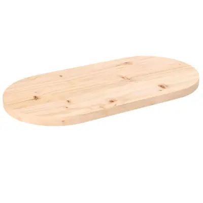 vidaXL Mizna plošča 80x40x2,5 cm trdna borovina ovalna