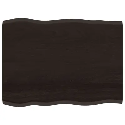 vidaXL Mizna plošča temno rjava 80x60x2 cm obdelana trdna hrastovina