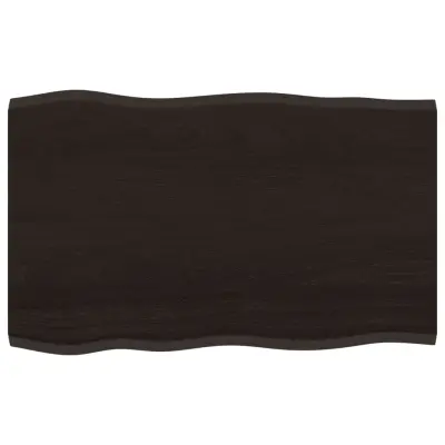 vidaXL Mizna plošča temno rjava 80x50x2 cm obdelana trdna hrastovina