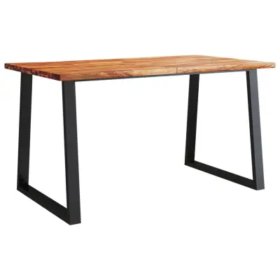 vidaXL Jedilna miza z naravnim robom 140x80x75 cm trden akacijev les