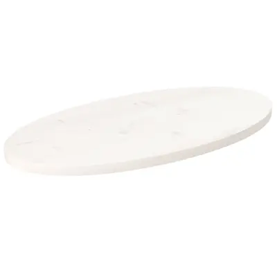 vidaXL Mizna plošča bela 70x35x2,5 cm trdna borovina ovalna