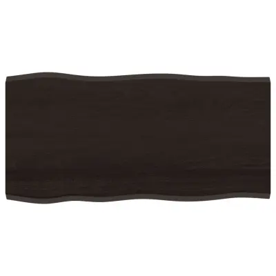 vidaXL Mizna plošča temno rjava 100x50x2 cm obdelana trdna hrastovina