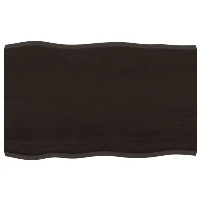 vidaXL Mizna plošča te. rjava 80x50x(2-4) cm obdelana trdna hrastovina