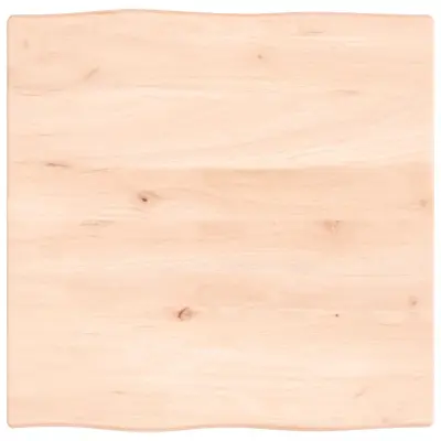 vidaXL Mizna plošča 60x60x2 cm neobdelana trdna hrastovina naraven rob
