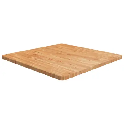 vidaXL Okrogla mizna plošča svetlo rjava 70x70x2,5 cm trdna hrastovina