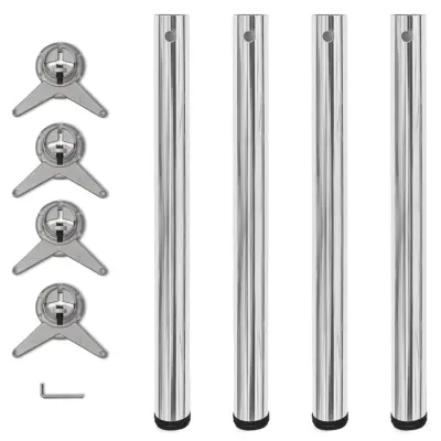 4 Nastavljive Noge za Mizo Krom 710 mm