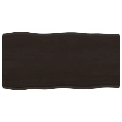 vidaXL Mizna plošča temno rjava 80x40x2 cm obdelana trdna hrastovina
