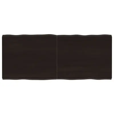 vidaXL Mizna plošča te. rjava 120x50x(2-4)cm obdelana trdna hrastovina