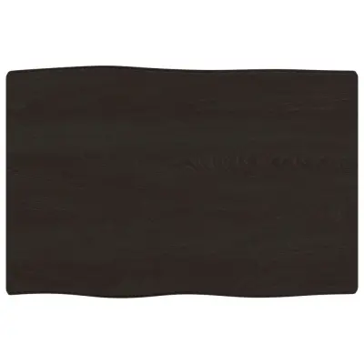 vidaXL Mizna plošča temno rjava 60x40x2 cm obdelana trdna hrastovina