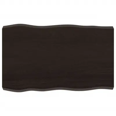 vidaXL Mizna plošča te. rjava 80x50x(2-6) cm obdelana trdna hrastovina