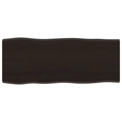 vidaXL Mizna plošča temno rjava 100x40x2 cm obdelana trdna hrastovina