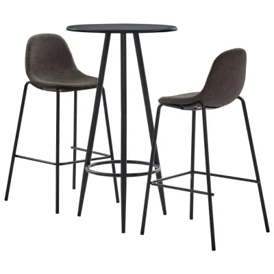 vidaXL Barska garnitura 3-delna blago temno siva