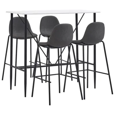 vidaXL Barska garnitura 5-delna blago temno siva