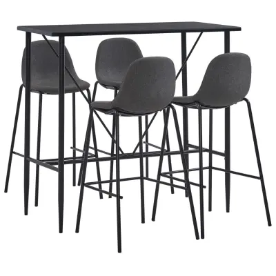 vidaXL Barska garnitura 5-delna blago temno siva
