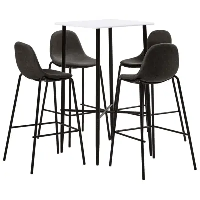 vidaXL Barska garnitura 5-delna blago temno siva