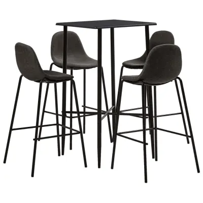 vidaXL Barska garnitura 5-delna blago temno siva