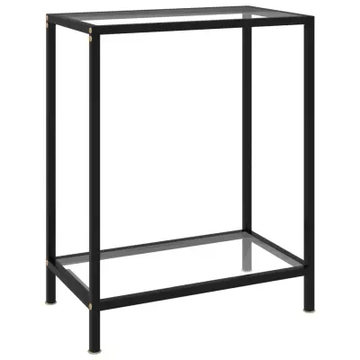 vidaXL Konzolna mizica prozorna 60x35x75 cm kaljeno steklo