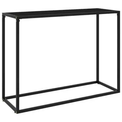 vidaXL Konzolna mizica črna 100x35x75 cm kaljeno steklo