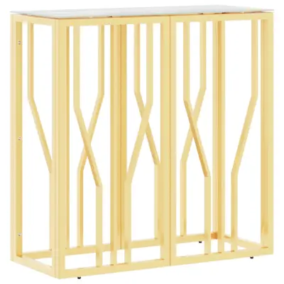 vidaXL Konzolna mizica zlata 70x30x70 cm nerjaveče jeklo in steklo