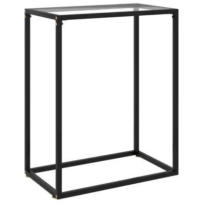 vidaXL Konzolna mizica prozorna 60x35x75 cm kaljeno steklo