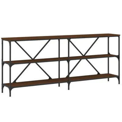 vidaXL Konzolna mizica sonoma hrast 180x30x75 cm inž. les in železo