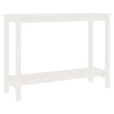 vidaXL Konzolna mizica bela 110x40x80 cm trdna borovina