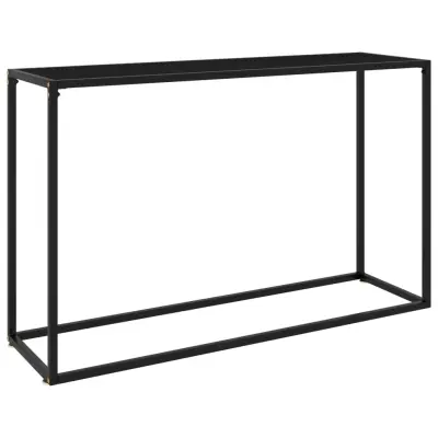 vidaXL Konzolna mizica črna 120x35x75 cm kaljeno steklo