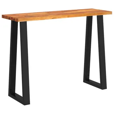 vidaXL Konzolna miza z naravnim robom 110x35x80 cm trden akacijev les