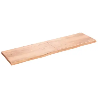vidaXL Mizna plošča sv. rjava 220x60x(2-6)cm obdelana trdna hrastovina