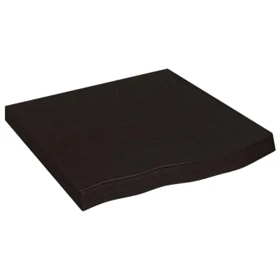 vidaXL Mizna plošča temno rjav 60x60x(2-6)cm obdelana trdna hrastovina