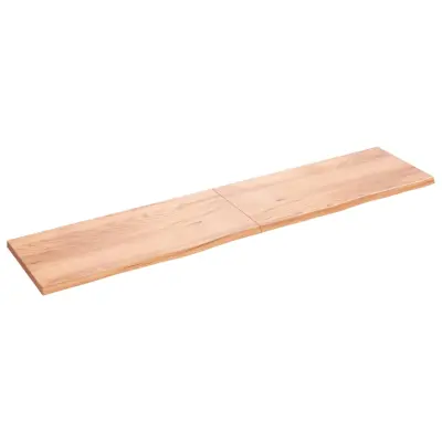 vidaXL Mizna plošča sv. rjava 220x50x(2-4)cm obdelana trdna hrastovina