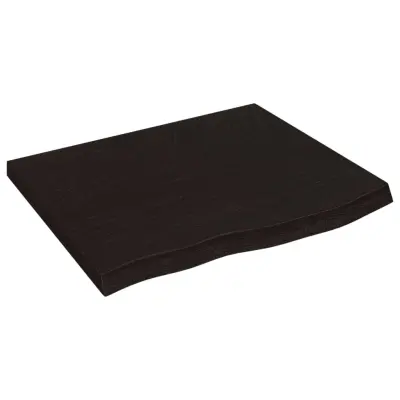 vidaXL Mizna plošča temno rjav 60x50x(2-4)cm obdelana trdna hrastovina