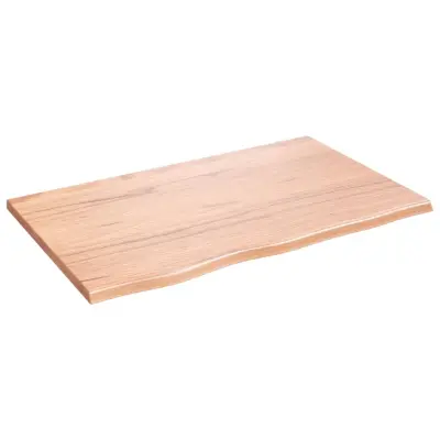 vidaXL Mizna plošča svetlo rjava 80x50x2 cm obdelana trdna hrastovina