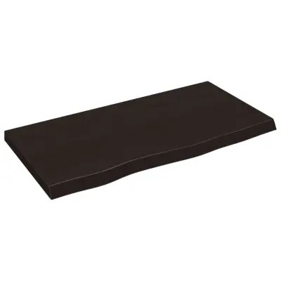 vidaXL Mizna plošča temno rjav 80x40x(2-4)cm obdelana trdna hrastovina