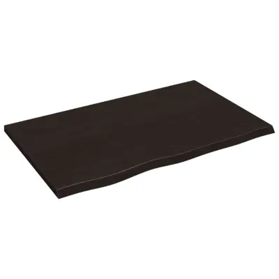 vidaXL Mizna plošča temno rjav 80x50x2 cm obdelana trdna hrastovina