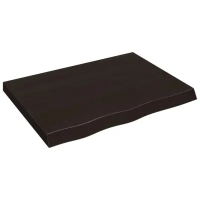 vidaXL Mizna plošča temno rjav 80x60x(2-6)cm obdelana trdna hrastovina