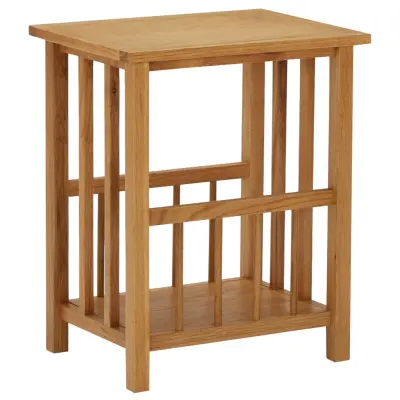 vidaXL Mizica za revije 45x35x55 cm trdna hrastovina