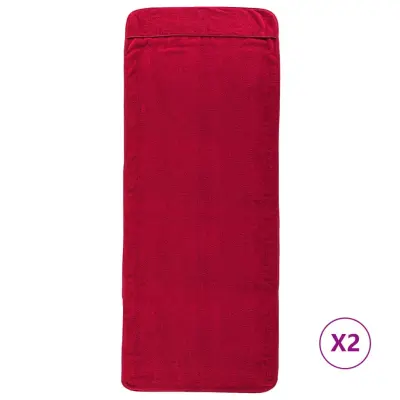 vidaXL Brisače za plažo 2 kosa bordo 75x200 cm tkanina 400 GSM