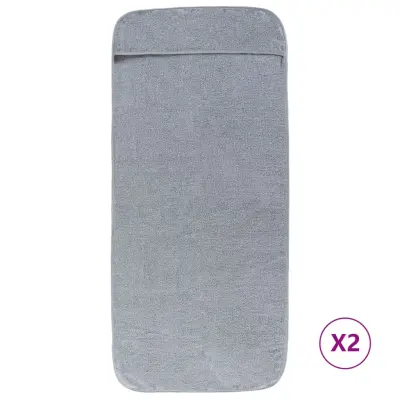 vidaXL Brisače za plažo 2 kosa sive 60x135 cm tkanina 400 GSM