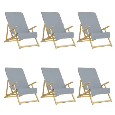 vidaXL Brisače za plažo 6 kosov sive 60x135 cm tkanina 400 GSM
