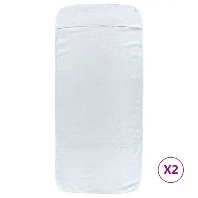 vidaXL Brisače za plažo 2 kosa bele 60x135 cm tkanina 400 GSM