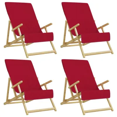 vidaXL Brisače za plažo 4 kosi bordo 60x135 cm tkanina 400 GSM