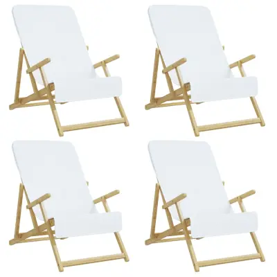 vidaXL Brisače za plažo 4 kosi bele 60x135 cm tkanina 400 GSM