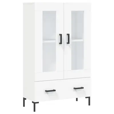 vidaXL Visoka omara bela 69,5x31x115 cm inženirski les