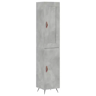 vidaXL Visoka omara betonsko siva 34,5x34x180 cm inženirski les