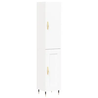 vidaXL Visoka omara bela 34,5x34x180 cm inženirski les
