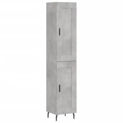 vidaXL Visoka omara betonsko siva 34,5x34x180 cm inženirski les