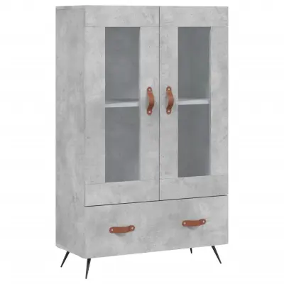 vidaXL Visoka omara betonsko siva 69,5x31x115 cm inženirski les