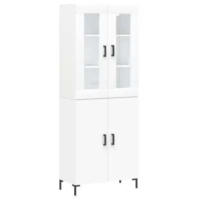 vidaXL Visoka omara bela 69,5x34x180 cm inženirski les