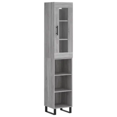 vidaXL Visoka omara siva sonoma 34,5x34x180 cm inženirski les